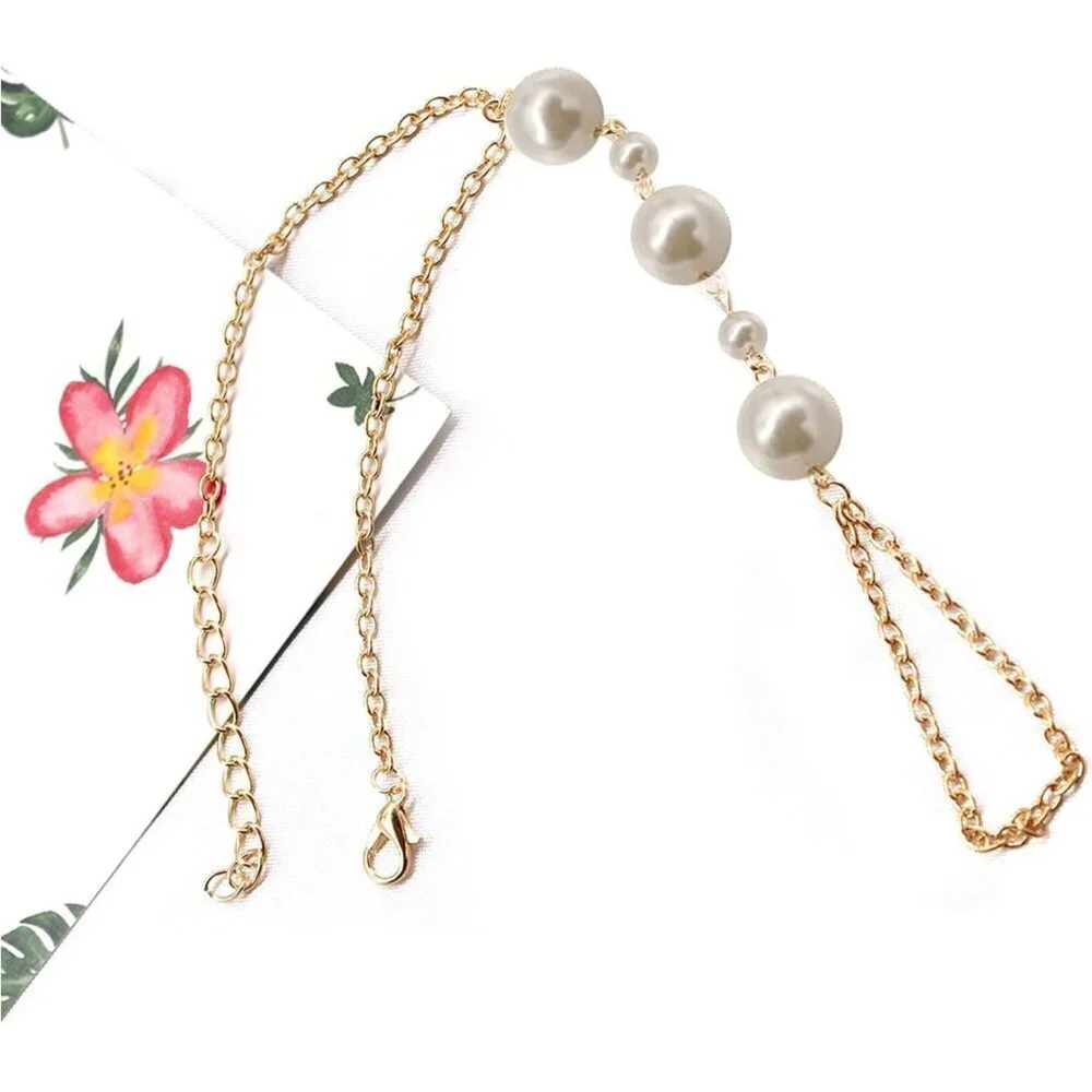 🆕 Women Gold Finger Ring Hand Chain Bracelets Trendy Stuff Pearl Metal Jewelry - Picture 3 of 5